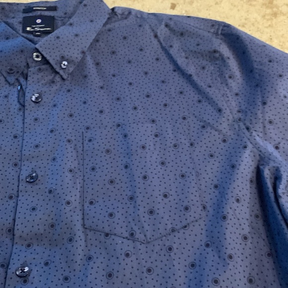 NWOT Ben Sherman Blue Patterned Shirt Size XXL - Picture 4 of 7